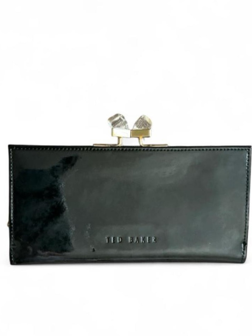 Ted Baker Black Patent Crystal Wallet